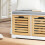SoBuy πάγκος παπουτσιών με κάθισμα λευκό 71x35x43cm 4