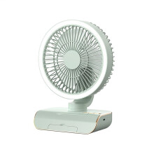 Oscillating Air Circulator Fan 5 Speeds Personal with Remote Control 4000mAh Rechargeable Green