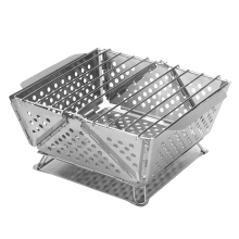 Portable Folding BBQ Grill Camping Split Stainless Steel Fire Pit Tent Stove Outdoor Picnic Accessories