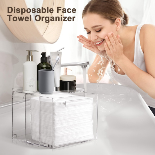 Disposable Towel Storage Box - Acrylic Container Compatible with Clean XL 2