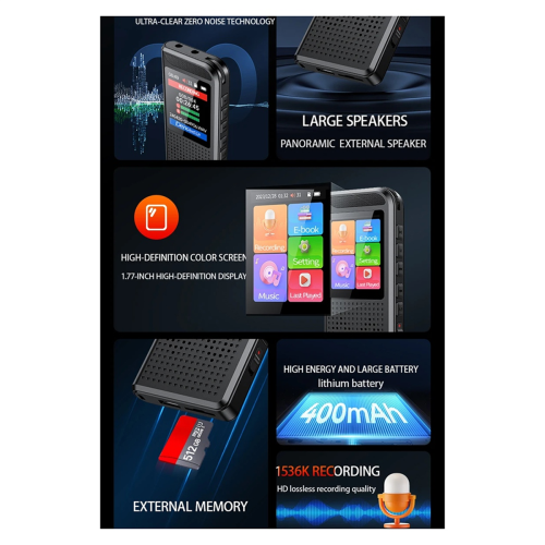 Denoise Mini High Quality PCM Audio Dictaphone 1536Kbps External Microphone Digital Voice-Activatcd USB Recorder 64G 2