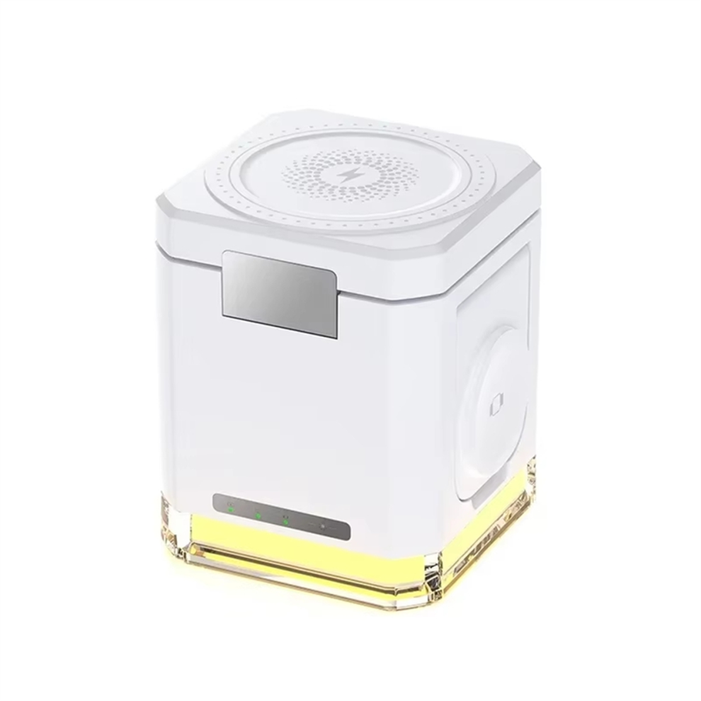 4 In 1 Magnetic Wireless Charger Stand Foldable Cube Fast Charging Dock Station White 4851371739336