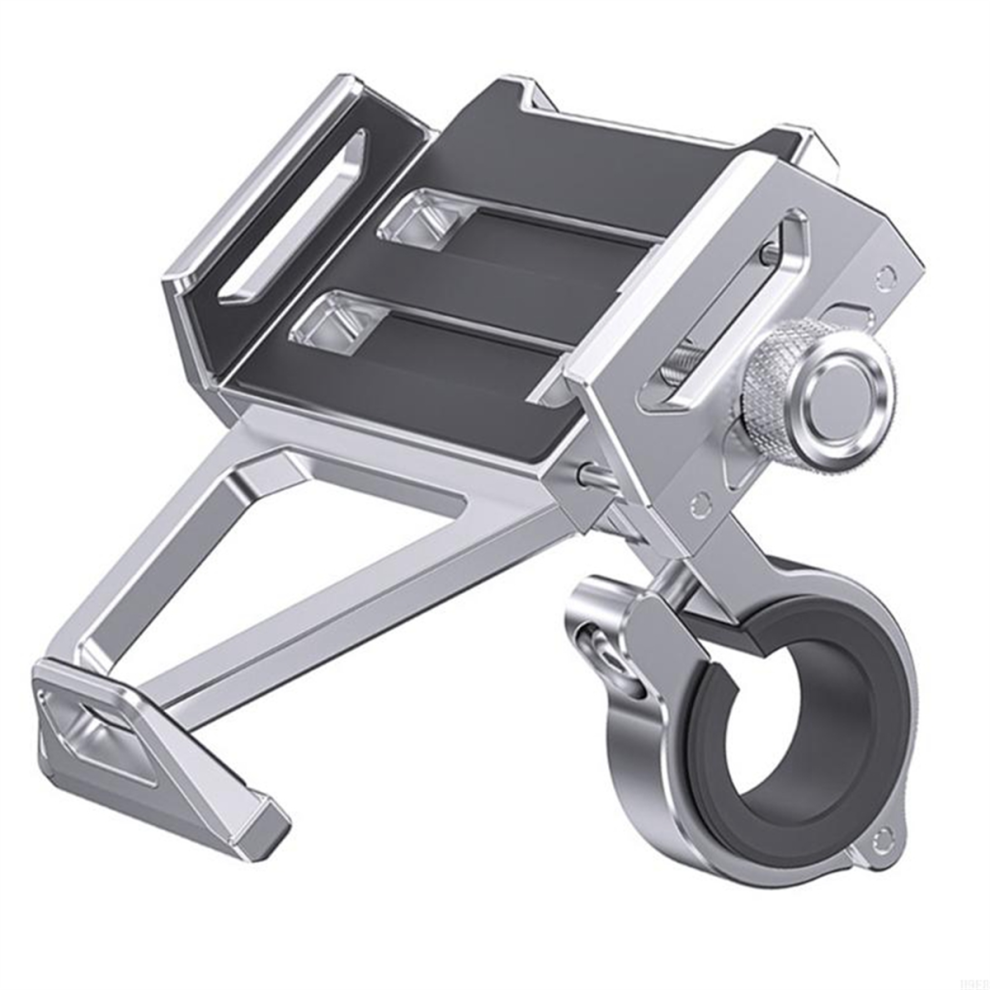 360 Degree Rotating Motorcycle Phone Holder Motorbike Handlebar Mount Quick Installation Stand Silver 4851371737769