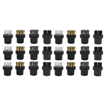24PCS Steam Mop Brush Head Set, M8 Hairbrush & Copper Stainless Steel Wire for Versatile Cleaning
