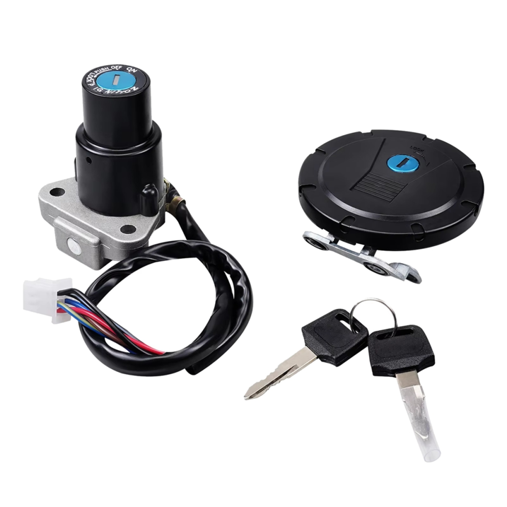 Motorcycle Ignition Switch Lock Cylinder Gas Cap Cover Key Set For Klr650 1987-2007 4851371735901