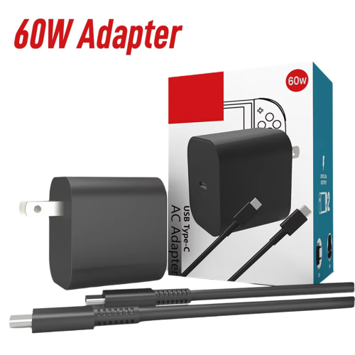 60W AC Charger Adapter Plug for Switch 2 USB Type C 20V/3A Power Supply with USB-C Charging Cable Support TV Mode (EU) 2