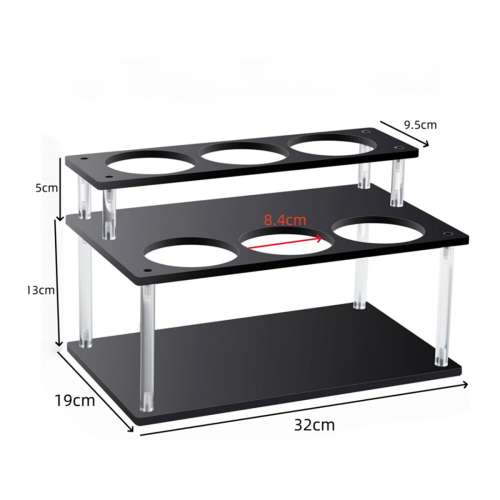 Acrylic Coffee Syrup Organizer, 2-Tier Rack 6Bottles Capacity, for Countertop, Bar, Kitchen 2