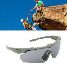 Outdoor-Sport-Sonnenbrille UV-Schutz winddichte Fahrradbrille Set mit austauschbaren Gläsern für Motorrad Armeegrün