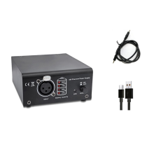 1-Channel High Power 48V Phantom Supply with 3.5mm Cable for Condenser Microphone Music Recording Equipment