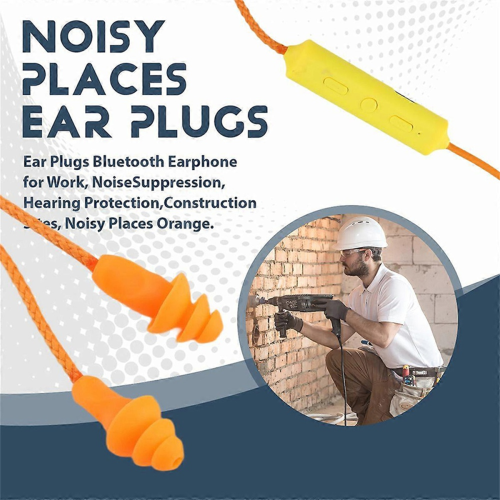 2PCS Ear Plugs Bluetooth Headset for Work, Hearing Protection, Suitable Construction Site and Noisy Environments 2