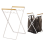 Trash Bag Holder with Wood Handle Portable Kitchen Garbage Sorting Rack Separate Recycling Waste Bin for Camping A 6