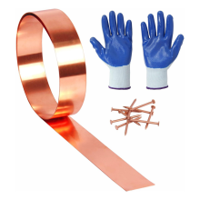 Copper Flashing - 16 Oz 24 Gauge 0.5mm Thickness 10 Feet Length Roll DIY Projects (24 Ga, 2Inch Width X 10FT)