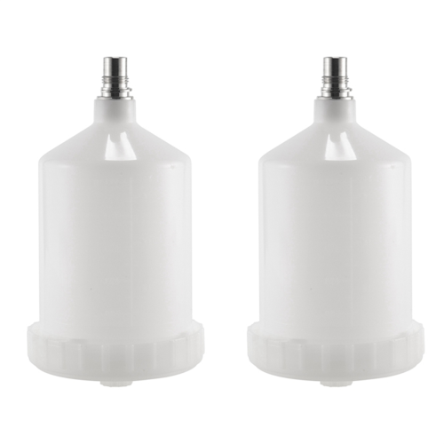 2 Pcs 600Ml Plastic Hvlp Paint Cup Pot for Sprayer Connector Jet 1