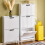 SoBuy Skoskab 50x130x19 cm Hvid 10