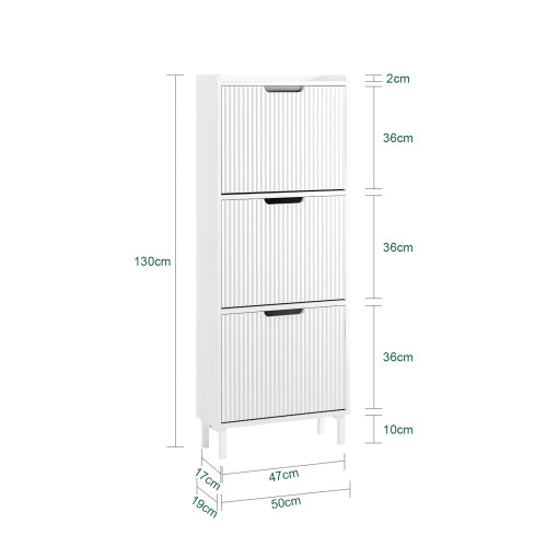 SoBuy Skoskab 50x130x19 cm Hvid 2