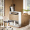 SoBuy Bureau Pliant avec Rangement, Table PC Murale Blanc 2