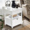 SoBuy White Bedside Table with 2 Drawers 10