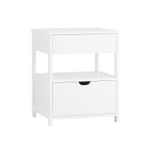 SoBuy White Bedside Table with 2 Drawers