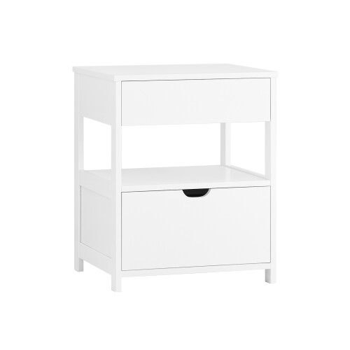SoBuy White Bedside Table with 2 Drawers