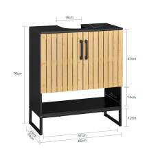 SoBuy 60cm Bamboo Under Sink Bathroom Cabinet