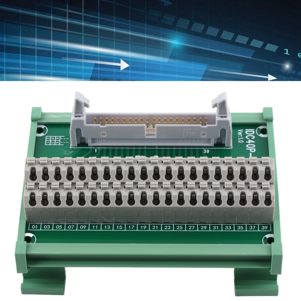 Idc40pâCk 40Pin Header Breakout Terminal Block Screwless 14Â26Awg 0.8A 4621333488035