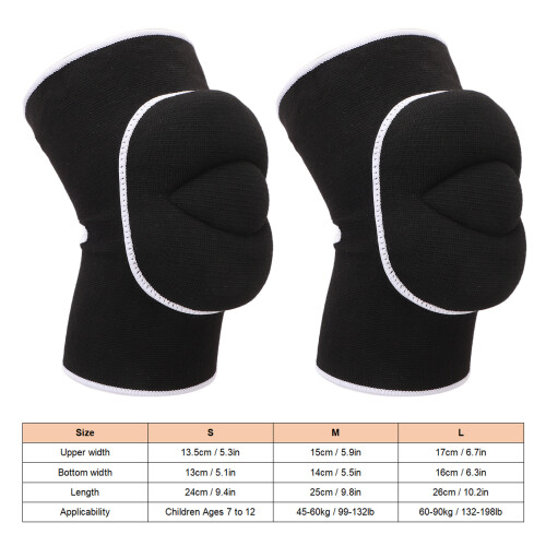 2 pezzi di ginocchiere in spugna, nero, S/M/L, 24-26 cm 1