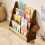 SoBuy Montessori Kids Bookcase with Storage & Hooks 6