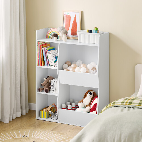 SoBuy Kids Bookshelf 5-Compartment White 1