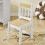 SoBuy Conjunto Mesa e Cadeira Infantil com Prateleiras Branco 8