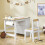 SoBuy Conjunto Mesa e Cadeira Infantil com Prateleiras Branco 2