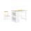 SoBuy Conjunto Mesa e Cadeira Infantil com Prateleiras Branco 1