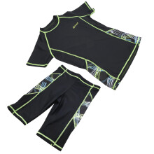Men's 2-Piece Fluorescent Green Short Sleeve Surfing & Diving Wetsuit