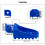 Coppia di pedane in alluminio blu per PW50 PW80 6