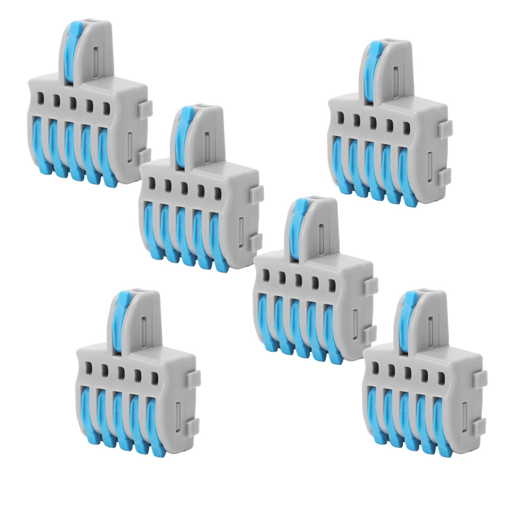 20Pcs Spl Quick Connector 1 In 5 Out Copper + Pc, Blue, 250V 6901333492903