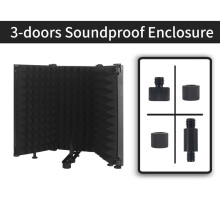 Foldable Sound Absorbing Microphone Shield, Black, 255x138mm