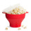 Folding Silicone Popcorn Bowl with Lid, 26x14cm, Red 1