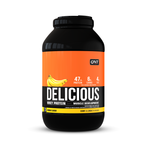 QNT Delicious Whey Protein για αποκατάσταση μυϊκής ανάπτυξης και άπαχη μάζα