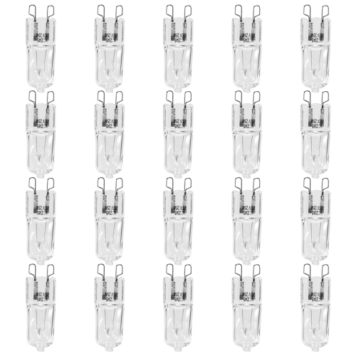 20Pcs G9 Halogen Light Bulbs,25W Clear Lamps Dimma 1