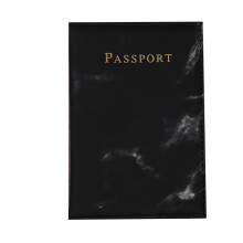 Fashion Ladies Men Passport Case Pu Marble Travel