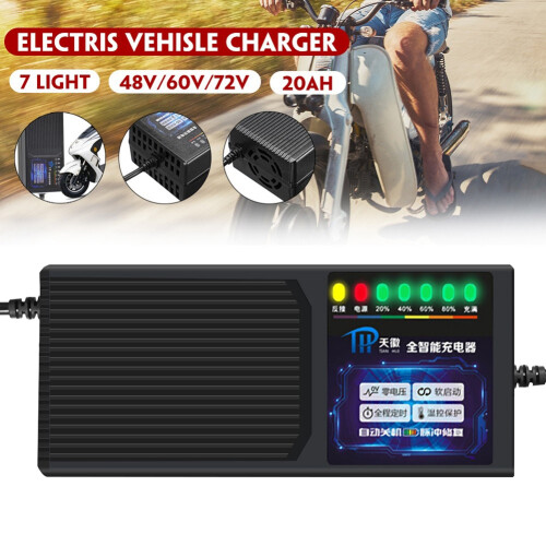 72V 20AH Electric Vehicle Charger with 7 Light Pow 2