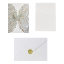 20 Set Butterfly Invitation Cards Lace Wedding Inv