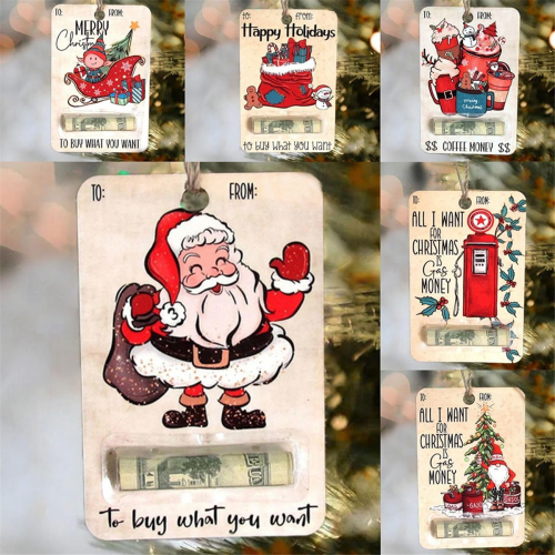 Christmas Wallet Gift, Handmade Wooden Decoration 2