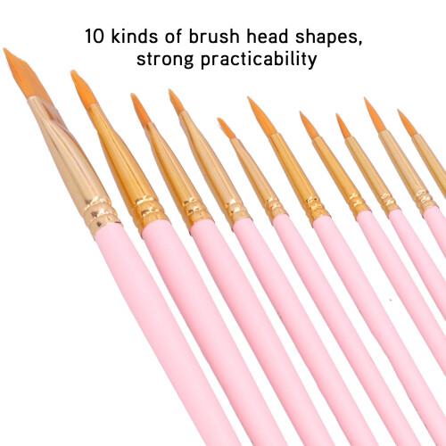 101R Rose mat ensemble de 10 pinceaux taille 16,4 cm 2