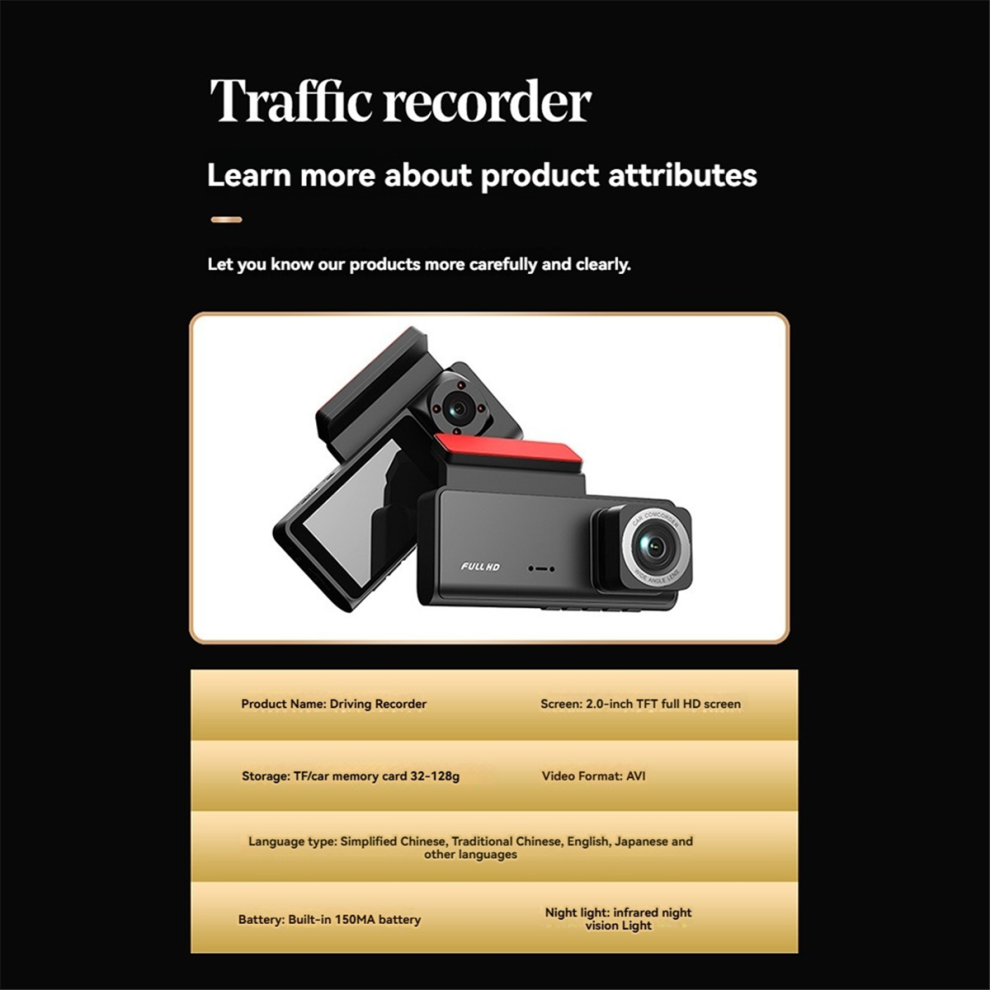 3 Channel Car Dvr Dash Cam For Cars Rear View Came 4853655140906