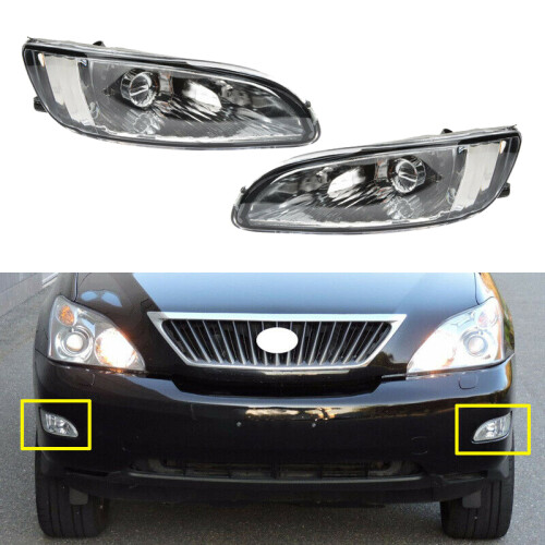 Pair Front Bumper Fog Light Clear Lens Driving Lam 2