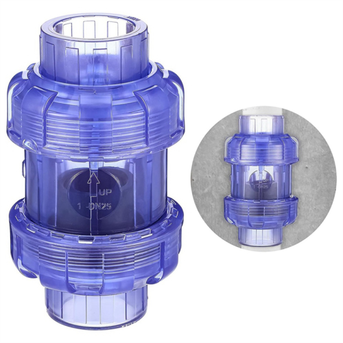 Clear UPVC Check Valve True Union Swing Check Valv 2