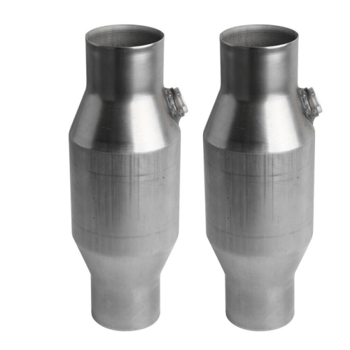 2Pcs 2.5Inch Spun Universal Catalytic Converter Hi 2