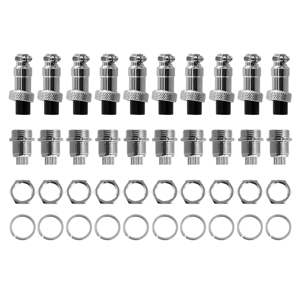 10Set M12 7 Pin 12Mm Aviation Connector Male + Fem 4853655172617