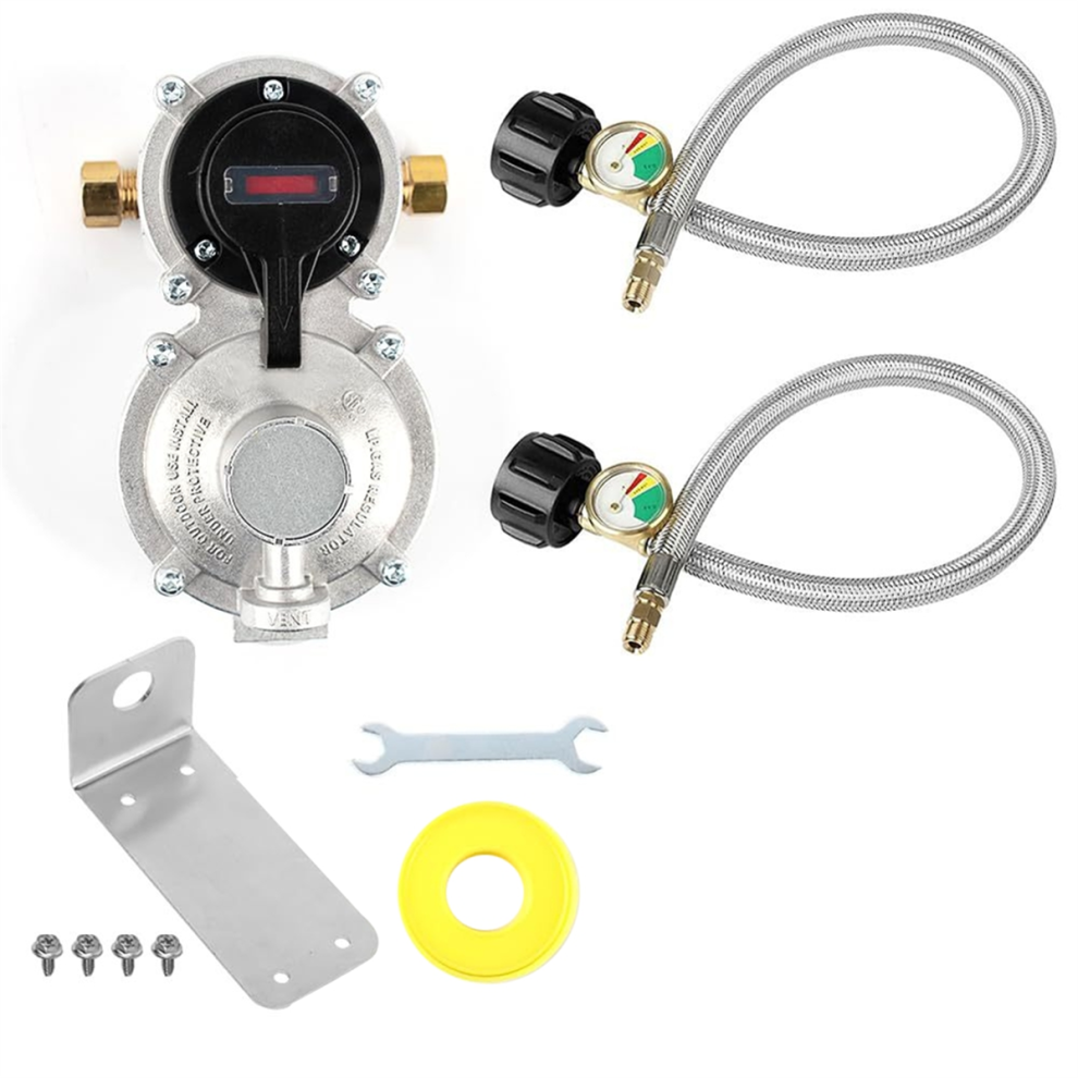 RV Propane Regulator with Hose, Heavy Duty 2-Tank-image-OPC-PJCCB55-NEW