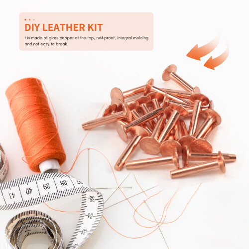 25 Sets Copper Rivet Burrs Washer,3/4 Inch Long Le 2